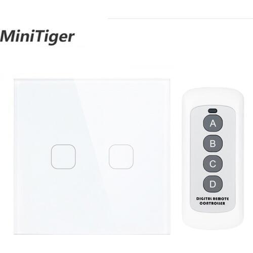 Esooli Touch Switch 1 2 Gang 1 Way Wireless Remote Control Light Switch LED Indicator For RF433 Smart Home Touch Switch