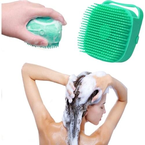 Shampoo Massager Brush Hair Massage Comb Grooming Scrubber Shower Brush For Bathing Short Hair Soft Silicone Brushes Hairbrush