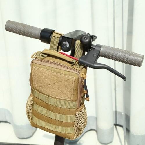 Electric Scooter Bag Cycling Bicycle Head Tube Handlebar Shoulder Bag Nylon Bike Front Tube Bag Multi-Pockets Mobile Phone Bags