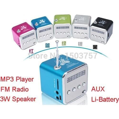 TD-V26 Mini MP3 Player TF Card USB Disk Micro SD Card FM Radio Line In / Out Sound Box Digital Portable Speaker