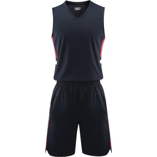 XBFX 1831 Trendy Side Panels Sport Set Men For Basketball V Neck Sleeveless Jerseys Pants In Pentagon Figure Polyester Material