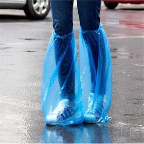 1 Pair Waterproof Protector Shoes Boot Cover Unisex Women Man Plastic Rain Shoe Covers High-Top Anti-Slip Rain Shoes Cases
