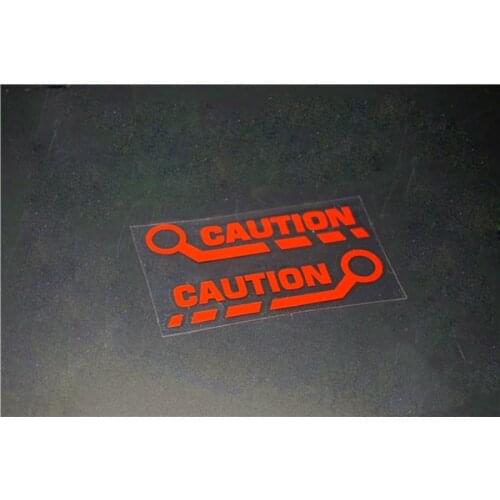 1pair Xlassic Anime Car Styling Exterior Accessory Sticker Caution Warning Robot Case DIY Decals