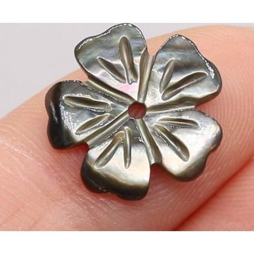 1 Pc Natural Black Petal-shaped Shells Loose Beads Handmade Crafts DIY Necklace Bracelet Earrings Jewelry Accessories Bead 15mm