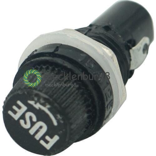 10pcs Durable 250V 10A Panel Mount Screw Cap Fuse Holder Case 5x20mm For Glass Tube Fuse