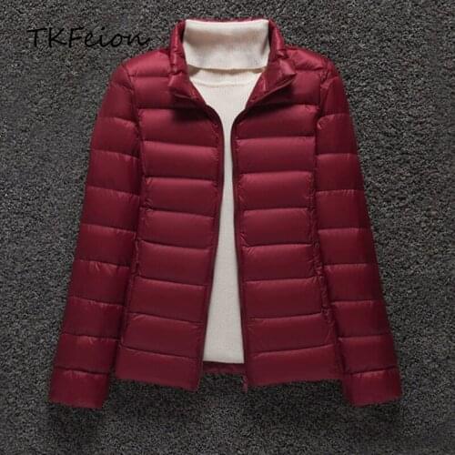 2021 New Spring Women Jacket Duck Down Filler Female Ultra Light Thin Autumn Jacket Ladies Overcoat Coat Clothes Top Quality 4XL