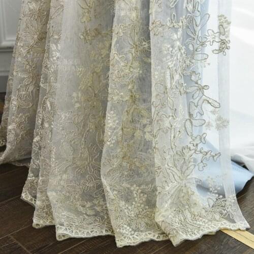 2021 Modern Nordic Light Luxury Embroidered Pure Color Blackout Curtains Customization Curtains for Living Dining Room Bedroom