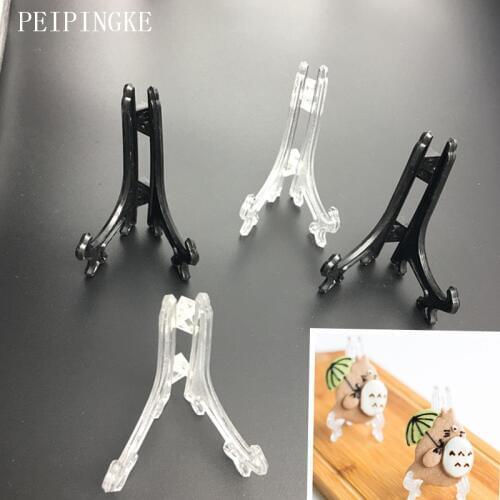 3pcs Clear Black Mini Biscuits Display Shelf Foldable Plastic Crystal Dessert Stand Cookie Display Stand Biscuit Holder