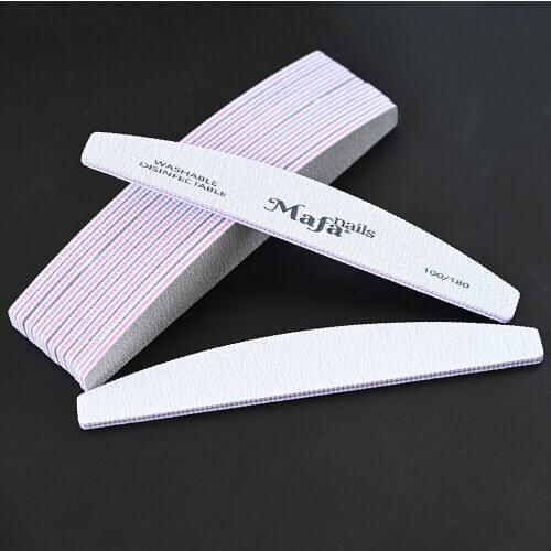 50/100pcs Professional Nail File 100/180 Half Moon Sandpaper Nail Sanding Blocks Grinding Polishing Manicure Buffer Care Tools