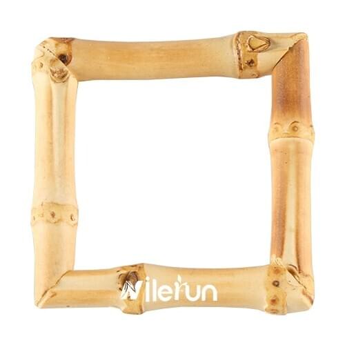 Fashion clothing bags belt accessories geometric square wooden rattan bamboo root belt buckle napkin ring