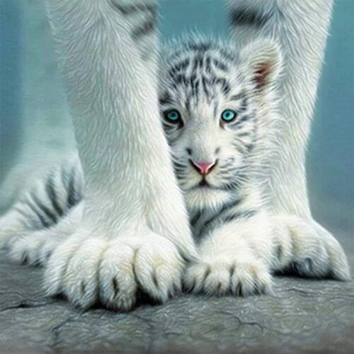 MHD tiger diamond painted cross stitch animal full square / round 5d diy diamond painting 3D mosaic diamond embroidery picture