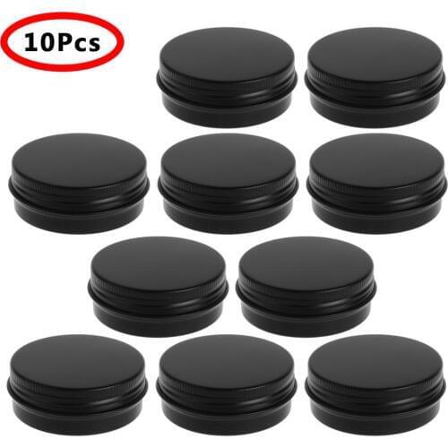 10 30ml Aluminum Tin Jars Antileak Seal Pots Screw Top Mini Storage Metal Cans Portable Candle Box Herb Lotion Sample Containers