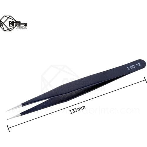 6Pcs Anti-static ESD Stainless Steel Tweezers Maintenance Tools Industrial Precision Curved Straight Tweezers Repair Tools 2019