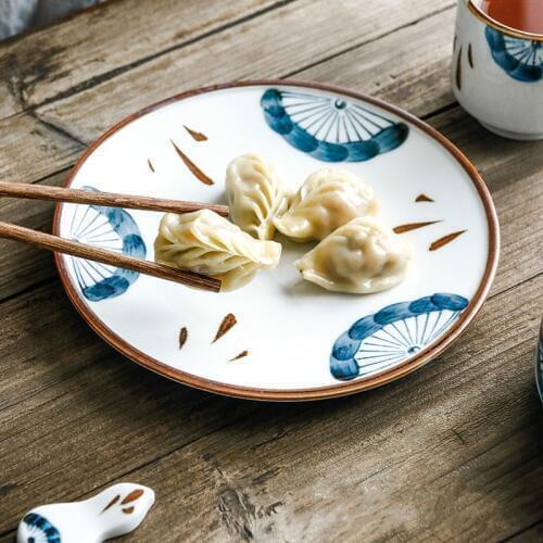 Delicacy Tableware Set Leaves Plates Bowl Simple Ceramic Cup Salad Sushi Kimchi Noodles Container Retro Plates Send Spoon Shelf
