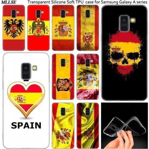 Hot Spain Spanish flag Silicone Case For Samsung Galaxy A50 A30 A10 A40 A6 A8 Plus A20 E A5 A7 2018 2017 2016 Note 9 8 Cover