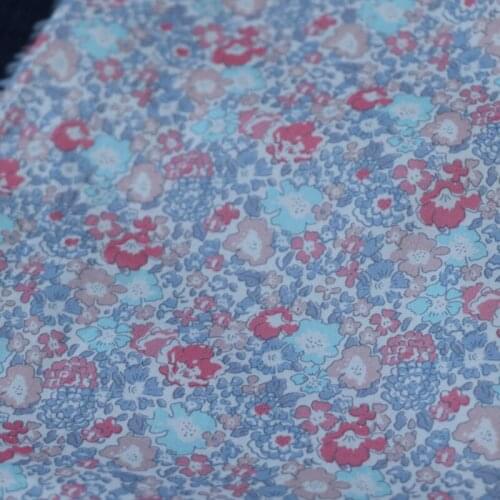 Michelle 80S Tissun liberty Cotton Poplin Fabric For Kids Baby Sewing Cloth Dresses Skirt DIY Printed 0.5M Designer
