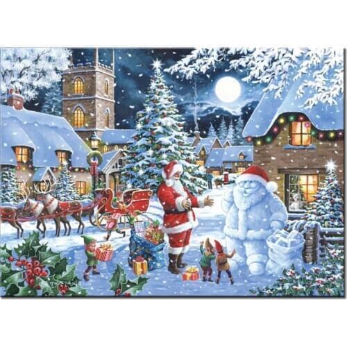 Santa claus snowman Diy Mosaic Diamond Painting Cross Stitch Full Square Round Drill 5D Rhinestone Embroidery Sale