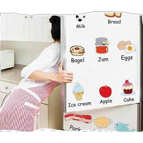 Kitchen Refrigerator Creative Decorative Wall Stickers Vegetables Meat Paste Children Room Bedroom Decoration Stickers GI890563
