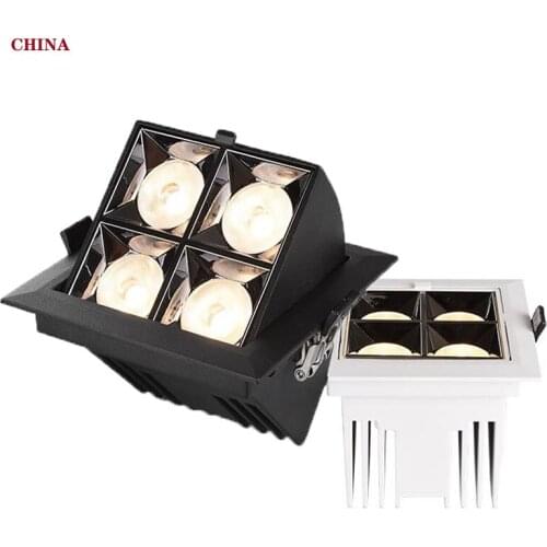 Square Folding Recessed Dimmable COB LED Downlights 12W LED Ceiling Spot Lights Warm Cold White Background Lamps Indoor Lighting
