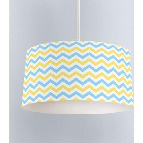 Lamp For Kids Bedrooms Light Chandelier for Living Room Childrens Room Yellow and Blue Lines Model 127