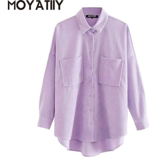 Женские вельветовые рубашки MOYATIIY China At AliExpress