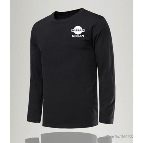 Mens Autumn Spring O Neck Long Sleeve NISSAN T-shirt Men Tee Tops Fitness tshirt