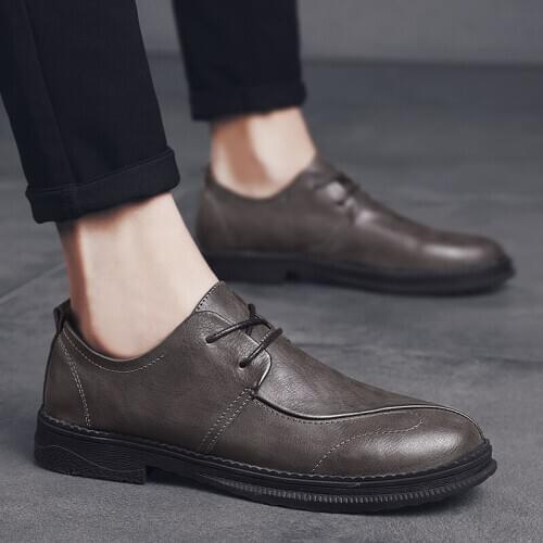 Mens Shoes 2020 Autumn Casual Shoes for mens Fashion outdoor breathable Genuine Leather Soft Driving lace up Flats shoes