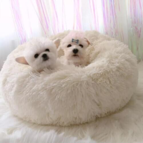 Unimme Super Soft Pet Bed Dog Round Winter Warm Sleeping Bag Long Plush Puppy Cushion Mat Portable Cat Supplies Accessories