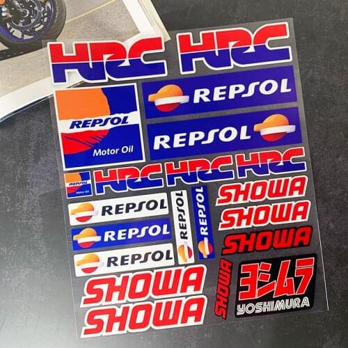 1 Set of 19PCS Car Styling and Decals Motorcycle GP Racing Helmet Sticker for HRC CB1000 SHOWA Suspension Oil