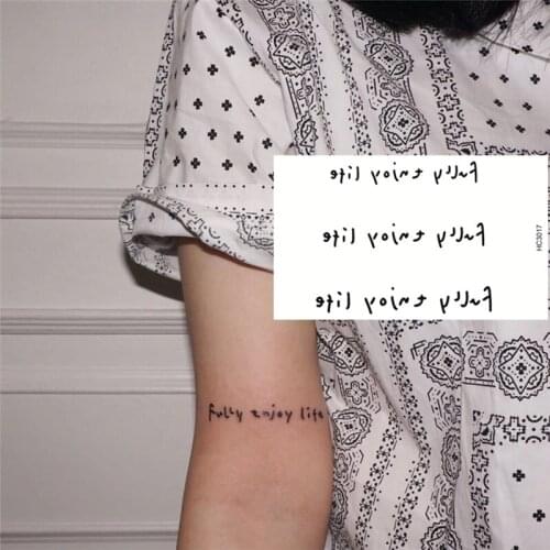 Nu-TATY 25 set Ins style Tattoo stickers waterproof womens durable hand-painted simple English sexy dark series stickers