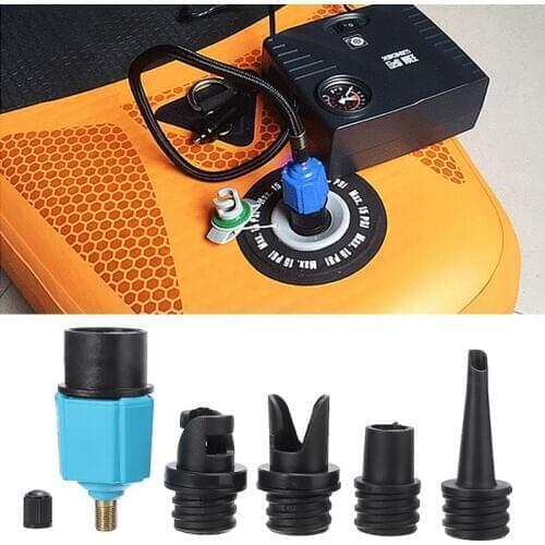 SUP Inflatable Boat Dinghy Paddle Board Air Valve Pump Adapter Compressor W/ Gas Nozzle For Assault Boat Inflatable Pool