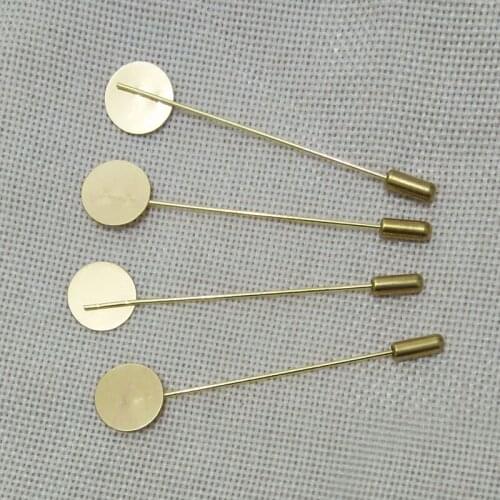 Brooch lapel pin Flat Blank Setting base women mens shawl cape scarf findings connector safety hijab pins needles stoppers diy