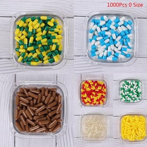 NEW 1000Pcs Empty Hard Gelatin Capsule MedicineCapsule Red And White Empty Pill box
