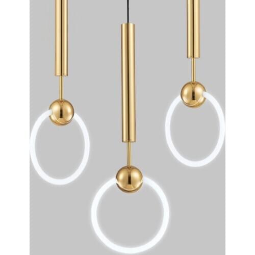 New classical cafe pub club single-head ring chandeliers Nordic postmodern lamps and lanterns of hotel restaurant