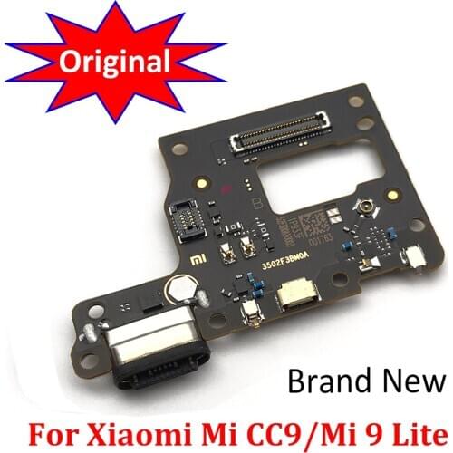 Original USB Charging Board Connector Flex Cable For Xiaomi Mi 9 Lite Mi CC9 Charger Port Dock Connector With Microphone