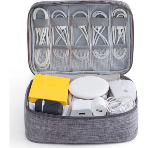 Portable Cable Digital Storage Bags Organizer USB Gadgets Wires Charger Power Battery Zipper Cosmetic Bag Case Accessories Item