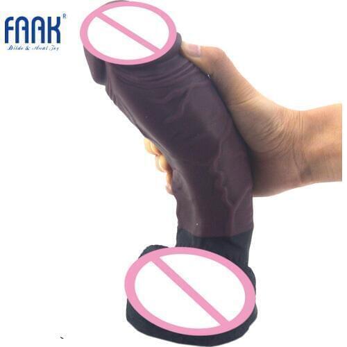 FAAK Huge Dildo Silicone Realistic Dildo with Suction Cup Giant Penis Sex Toys for Women Masturbator Adult Products Sex Shop