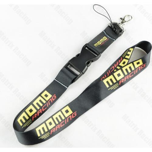 JDM Style MOMO Logo Lanyard Cellphone JDM Refitting Racing Car Keychain ID Holder Mobile Neck Strap with Quick Release