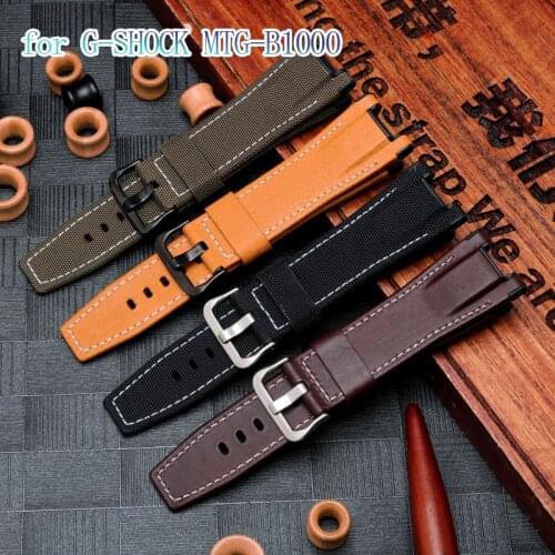 For Casio watch G-SHOCK series GST-W120L S130L S310 B100 leather nylon canvas watch strap watchband accessories