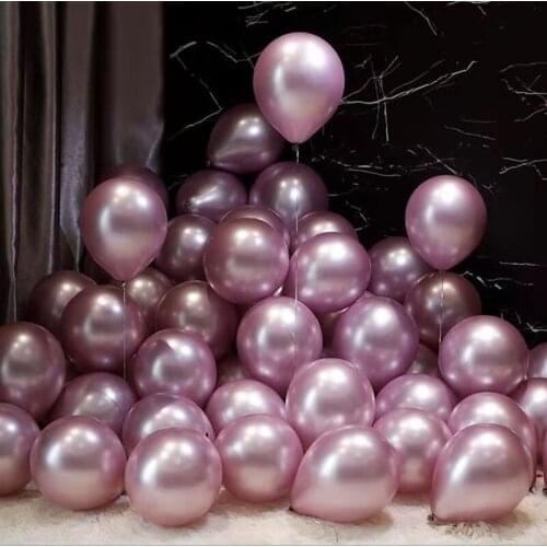 15pcs 10/12inch Pink Blue Metal Chrome Color Latex Balloon Kid Adult Happy Birthday Party Decorations Wedding Baby Shower Ballon