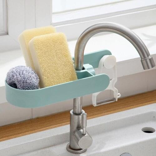 Punch Free Kitchen Bathroom Utensil Towel Sponge Hook Drain Rack Storage Hanger