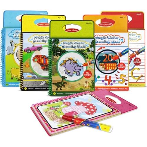 Magic Water Drawing Book Coloring Book Doodle & Magic Pen Painting Drawing Board for Kids Toys Birthday Gift Educational Toys