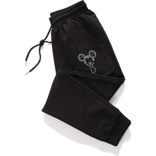 Fashion New 2020 Autumn Black 5XL Big Size Ladies' Long Trousers Women Spring Autumn Casual Loose Diamond Harem Pants P1023