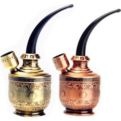 1pc Bronze Water Smoking Pipe Shisha Hookah Cigarette Bottle Holder Cigarette Filter Smoke Metal Tube Filter Reduce Tar JD-128