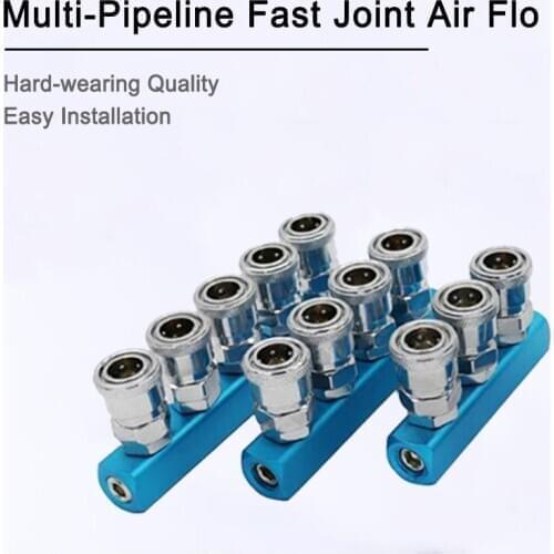 1pcs Pneumatic SML-2/3/4/5 four-way quick connector Multi-pipe C type quick joint gas line 1 out 9-8-7-6 gas path through