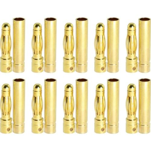10Pair 2mm/3.0mm/3.5mm/4mm RC Battery Gold-plated Bullet Banana Plug High Quality Male Female Bullet Banana Connector