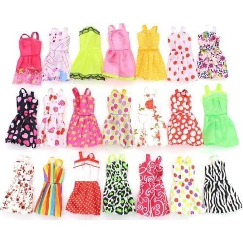 10Pcs/Set Doll Gifts Accessories Dressup Clothes Set Colorful Short Skirt DIY Furniture Clothing Color Random For Barbie Doll