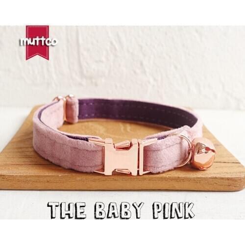 10pcs/lot MUTTCO retail with rose gold high quality metal buckle collar for cat THE BABY PINK design cat collar 2 sizes UCC080M