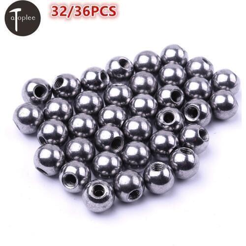NEW 32/36PCS 10mm M4 Threaded Carbon Steel Ball Rod Ends For 3D Printer Magnetic Joints Silver Tone 3D Printer Ball