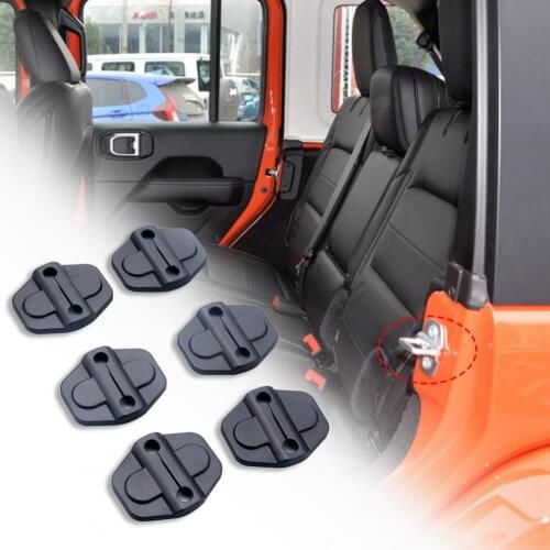6Pcs Lock Cover Rustproof Easy Installation ABS Car Door Lock Protector for Jeep Wrangler JL JLU 2018-2019 Accessories